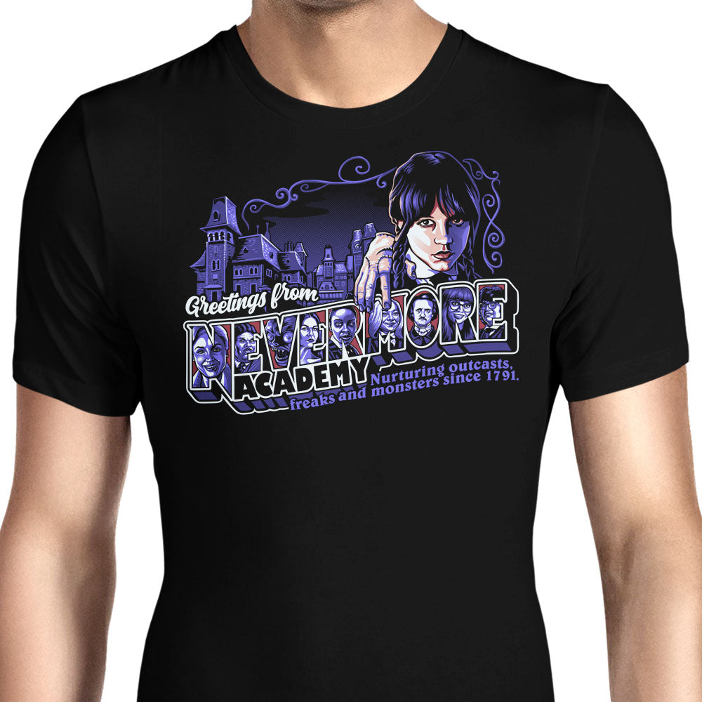Greetings from Nevermore Men's Apparel - Adult & Kids T-Shirts, Sweatshirts & Hoodies apparel design preview 1