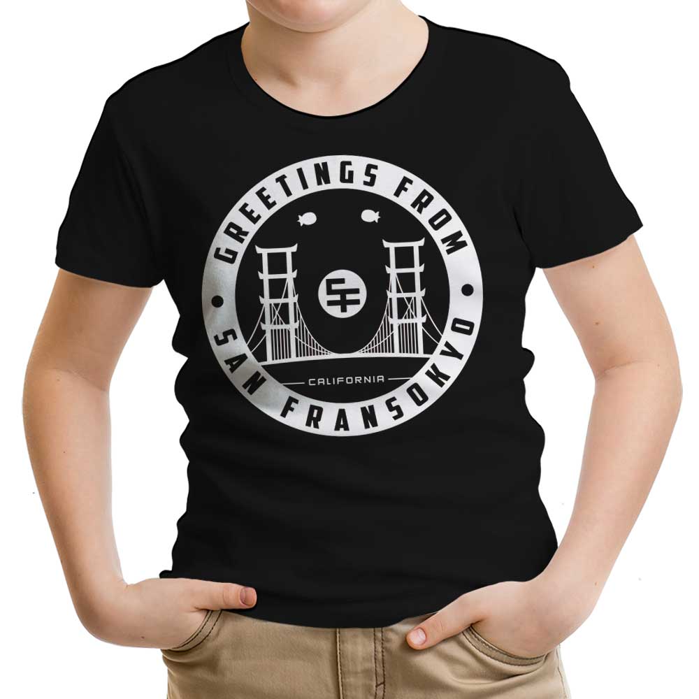 Greetings from San Fransokyo Youth Apparel - Adult & Kids T-Shirts, Sweatshirts & Hoodies apparel design preview 1