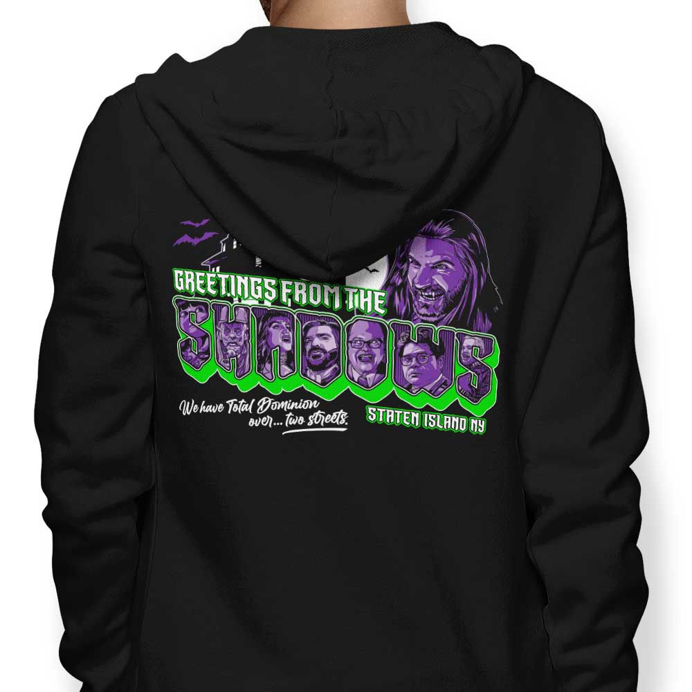 Greetings from the Shadows - Adult & Kids T-Shirts, Sweatshirts & Hoodies apparel design preview 1