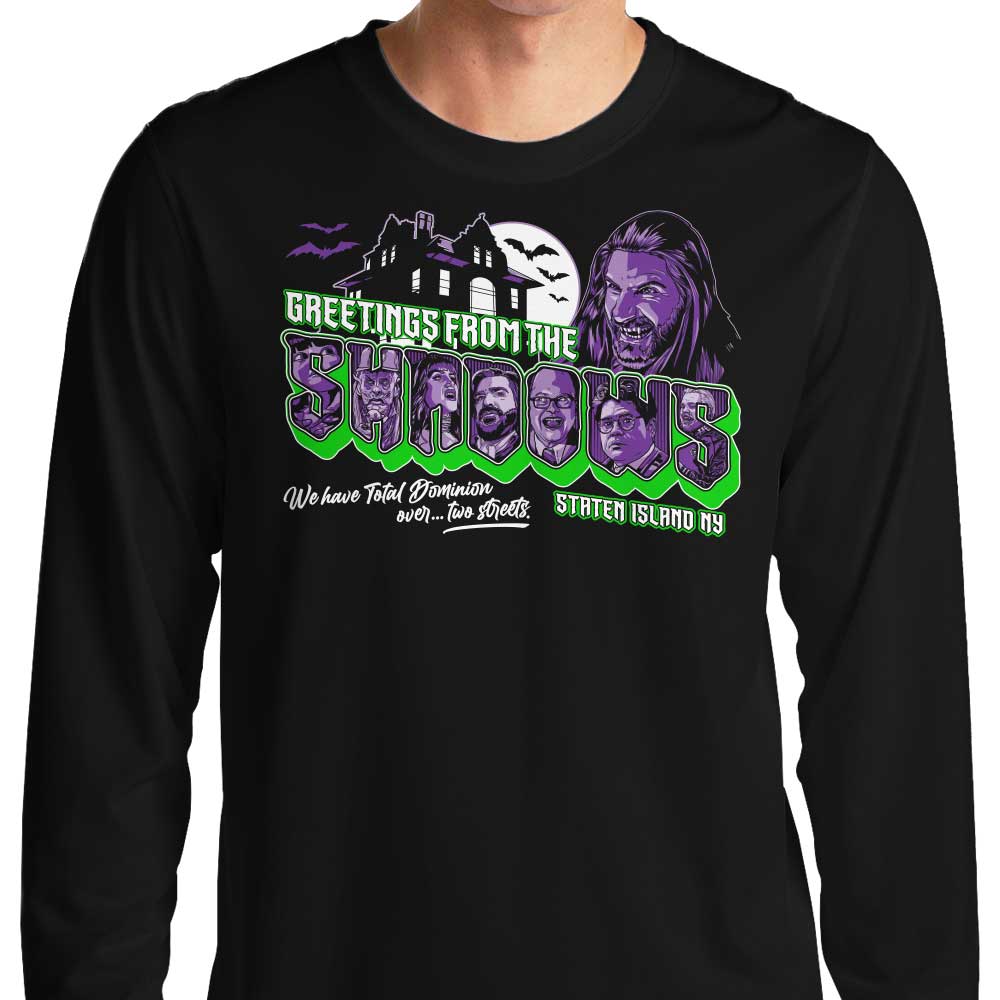 Greetings from the Shadows - Adult & Kids T-Shirts, Sweatshirts & Hoodies apparel design preview 1