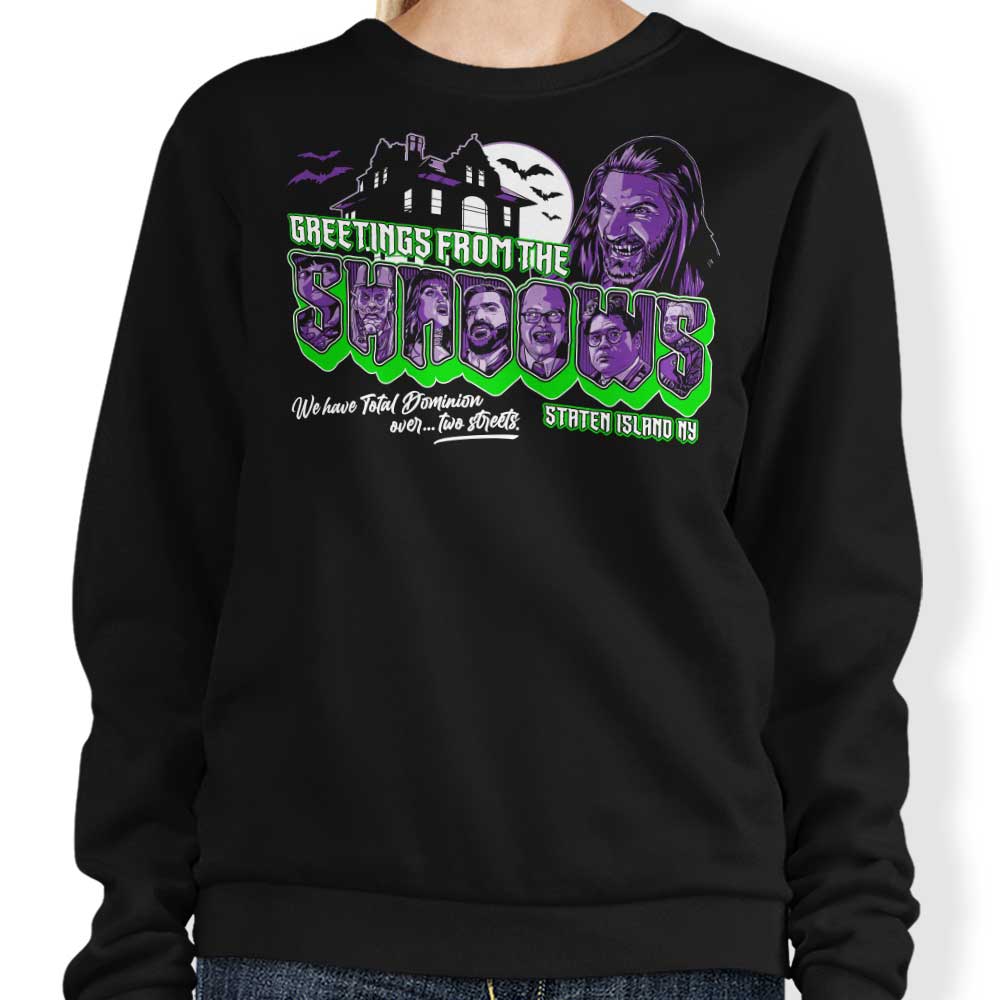 Greetings from the Shadows - Adult & Kids T-Shirts, Sweatshirts & Hoodies apparel design preview 1
