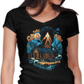 Groovy Cabin Women's V-Neck - Adult & Kids T-Shirts, Sweatshirts & Hoodies apparel design preview 1