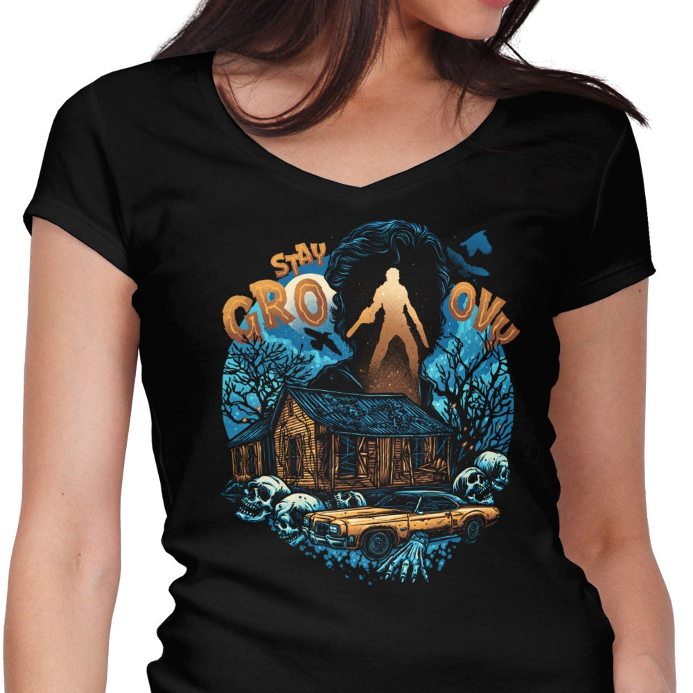 Groovy Cabin Women's V-Neck - Adult & Kids T-Shirts, Sweatshirts & Hoodies apparel design preview 1