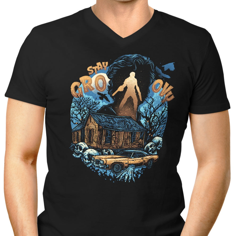 Groovy Cabin Men's V-Neck - Adult & Kids T-Shirts, Sweatshirts & Hoodies apparel design preview 1