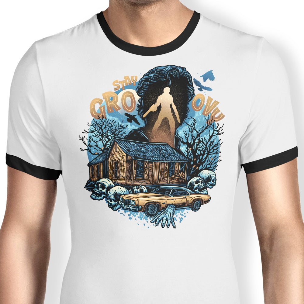 Groovy Cabin Ringer - Adult & Kids T-Shirts, Sweatshirts & Hoodies apparel design preview 1