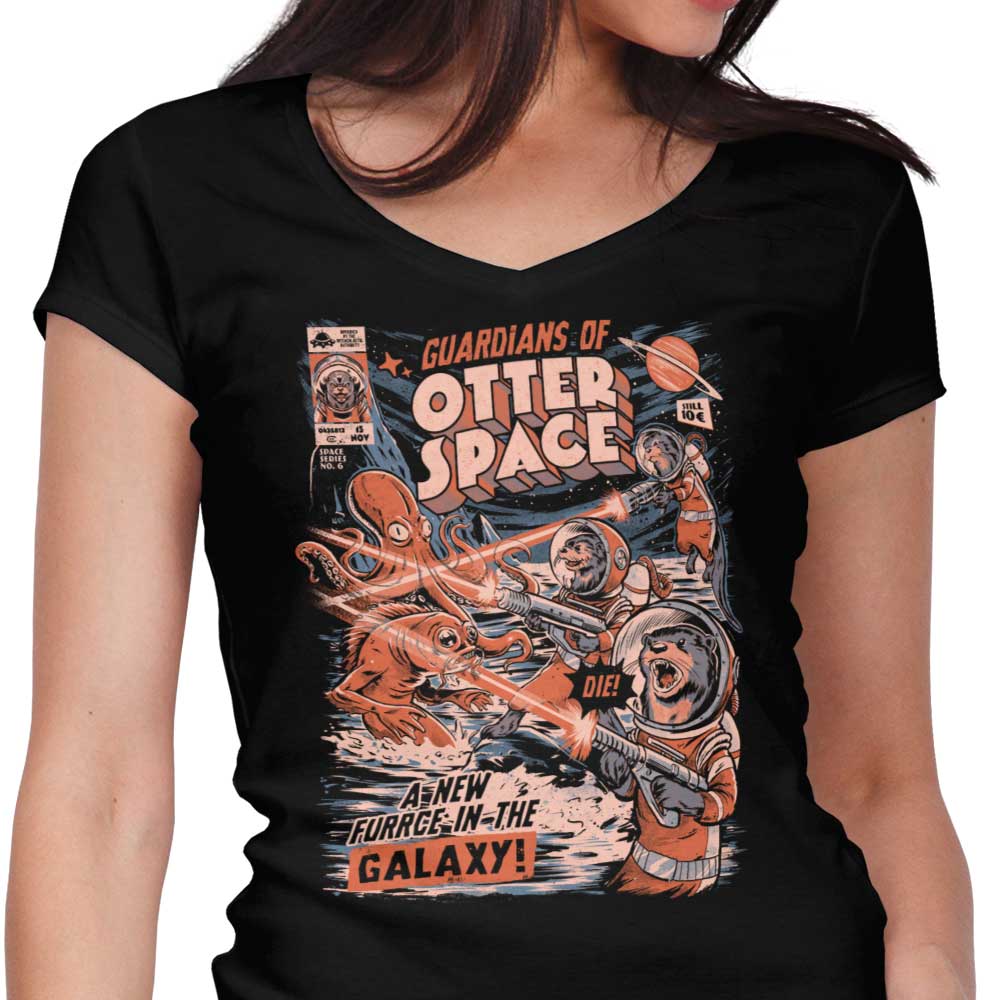 Guardians of Otter Space Women's V-Neck - Adult & Kids T-Shirts, Sweatshirts & Hoodies apparel design preview 1