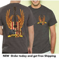 Country Life Outfitters USA American Flag Guitar - Adult & Kids T-Shirts, Sweatshirts & Hoodies apparel design preview 1
