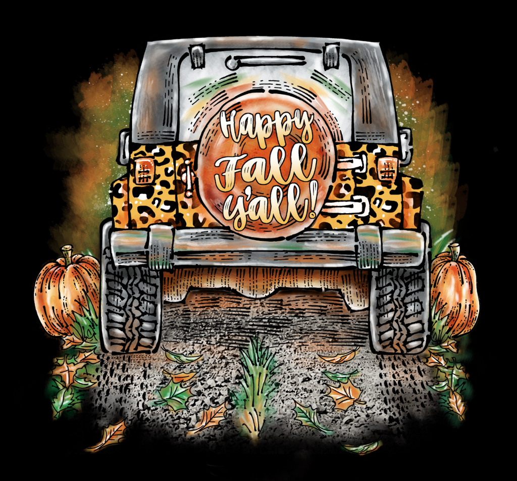 SALE Sassy Frass Happy Fall Yall V-Neck Canvas - Adult & Kids T-Shirts, Sweatshirts & Hoodies apparel design preview 2