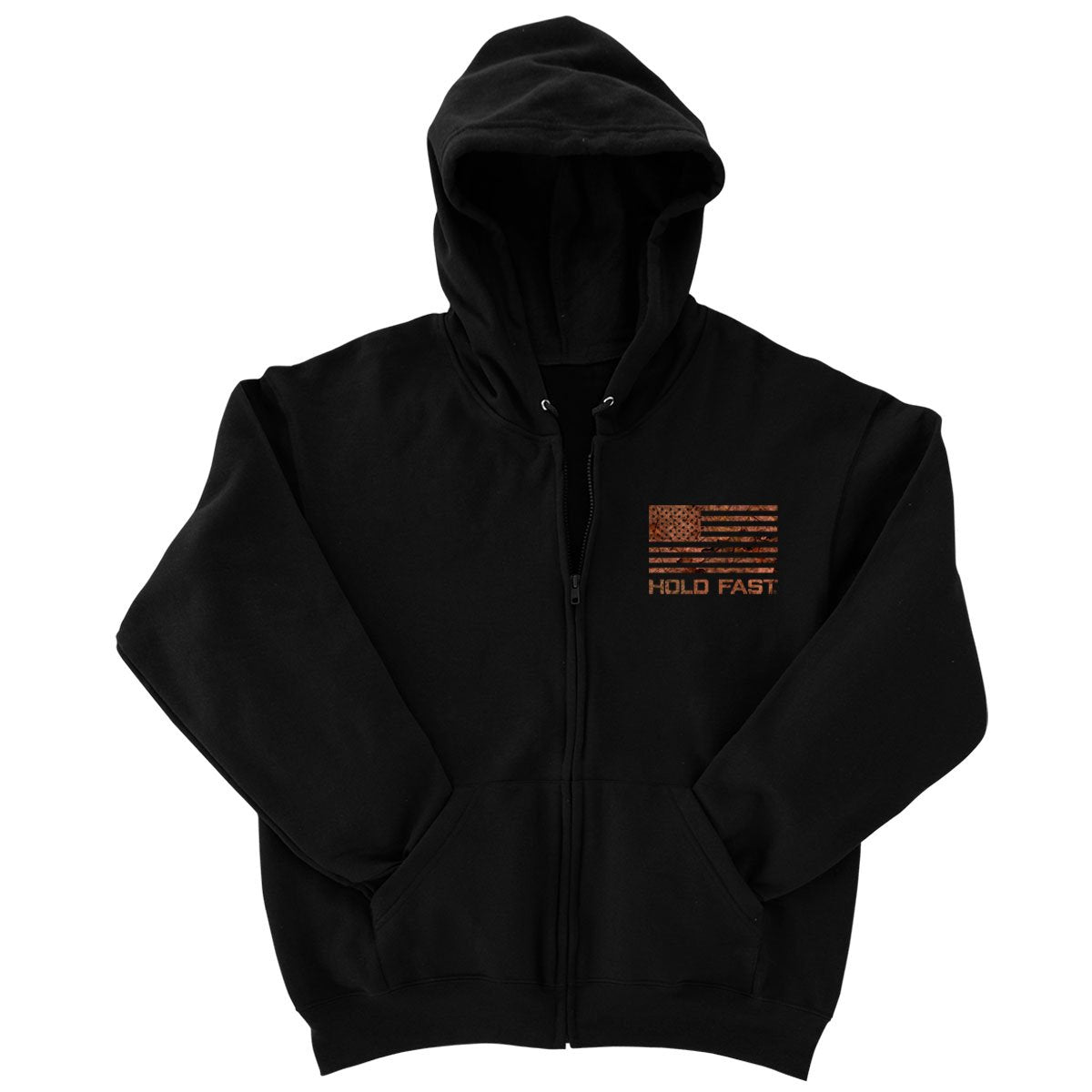 Hold Fast USA Camo Flag Zip - Adult & Kids T-Shirts, Sweatshirts & Hoodies apparel design preview 2