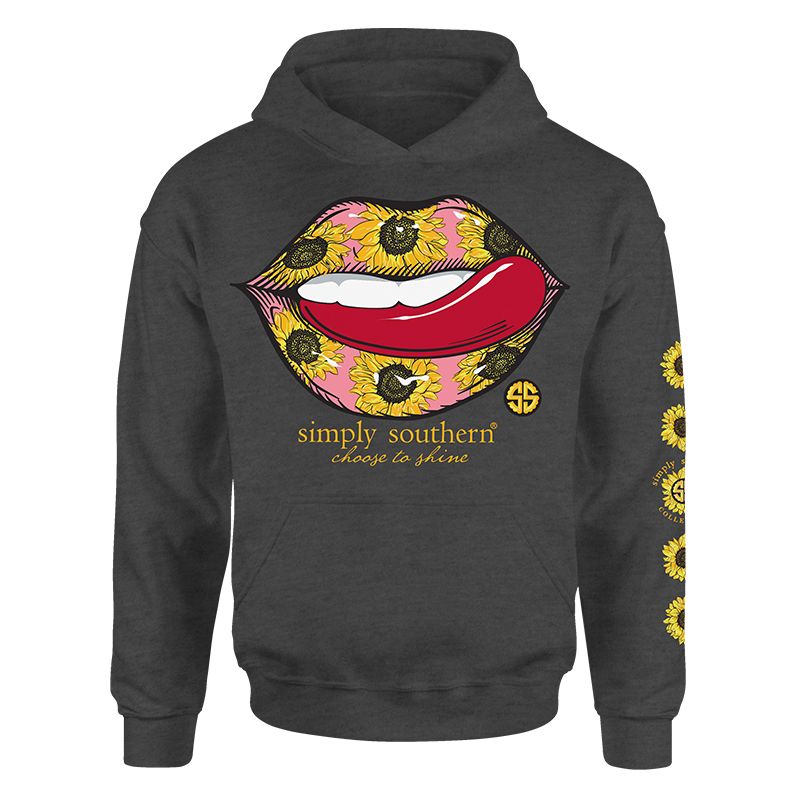 SALE Simply Southern Preppy Sunflower Lips - Adult & Kids T-Shirts, Sweatshirts & Hoodies apparel design preview 1