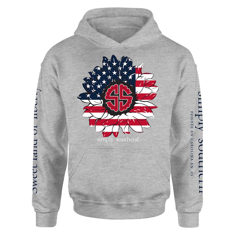 SALE Simply Southern Preppy USA Sunflower - Adult & Kids T-Shirts, Sweatshirts & Hoodies apparel design preview 1
