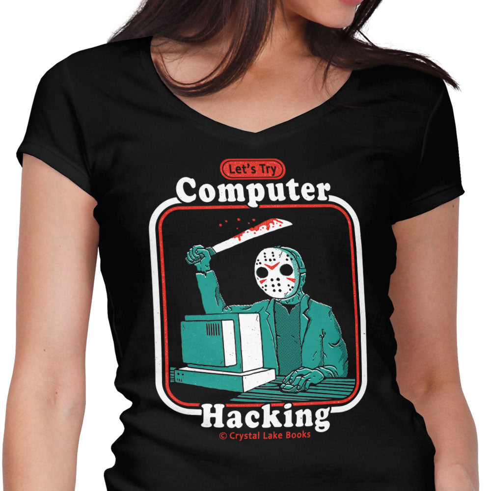 Hacking for Beginners Women's V-Neck - Adult & Kids T-Shirts, Sweatshirts & Hoodies apparel design preview 1