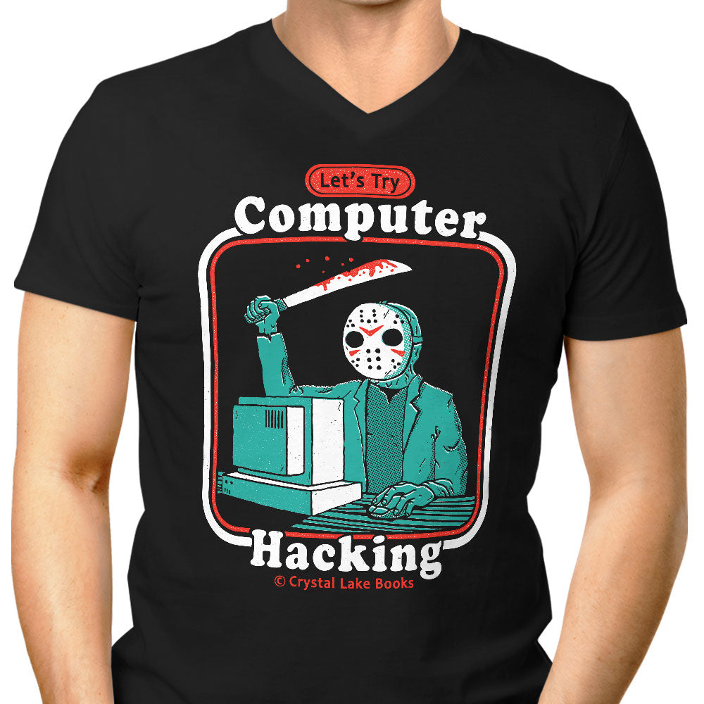 Hacking for Beginners Men's V-Neck - Adult & Kids T-Shirts, Sweatshirts & Hoodies apparel design preview 1