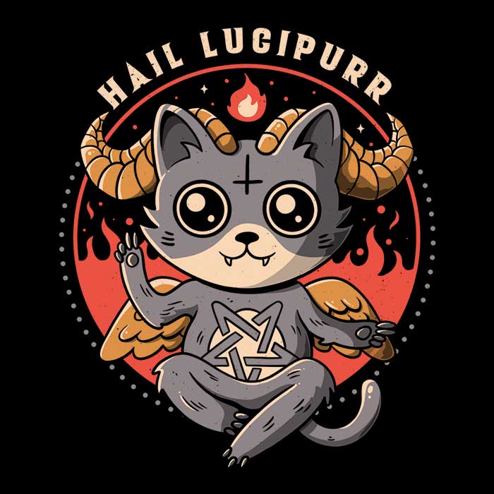 Hail Lucipurr Men's Apparel - Adult & Kids T-Shirts, Sweatshirts & Hoodies apparel design preview 2