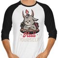 Hail Yourself 3/4 Sleeve Raglan - Adult & Kids T-Shirts, Sweatshirts & Hoodies apparel design preview 1