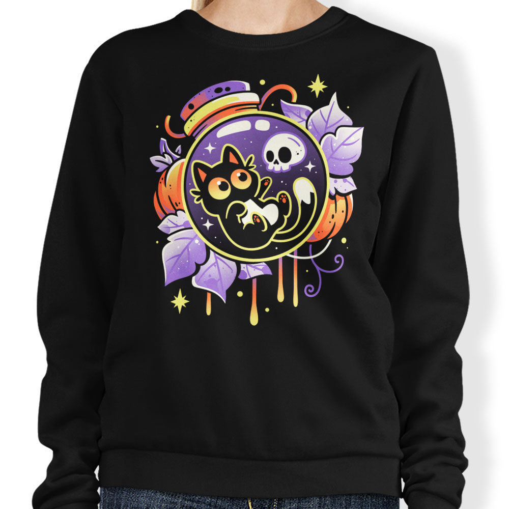 Halloween Bottled Kitten - Adult & Kids T-Shirts, Sweatshirts & Hoodies apparel design preview 1