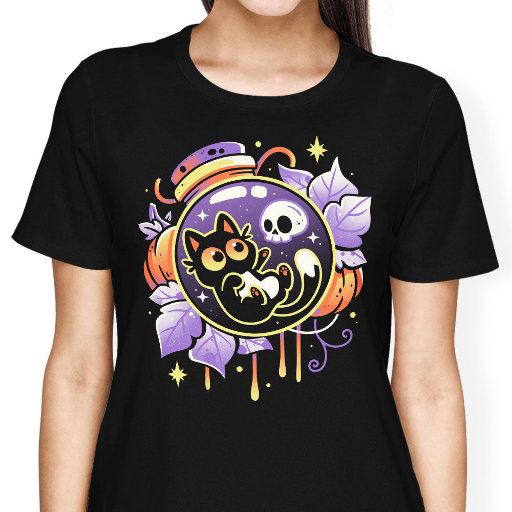 Halloween Bottled Kitten Women's Apparel - Adult & Kids T-Shirts, Sweatshirts & Hoodies apparel design preview 1