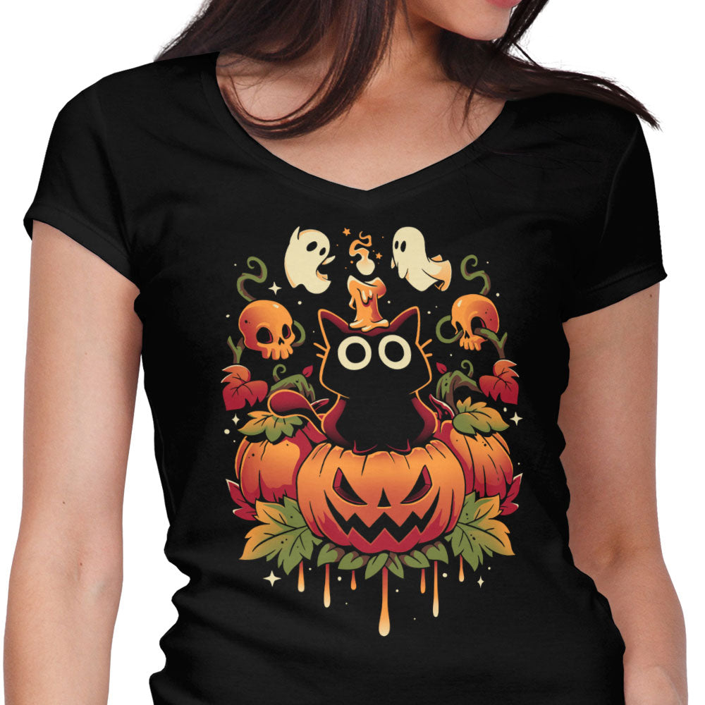 Halloween Candle Trick Women's V-Neck - Adult & Kids T-Shirts, Sweatshirts & Hoodies apparel design preview 1