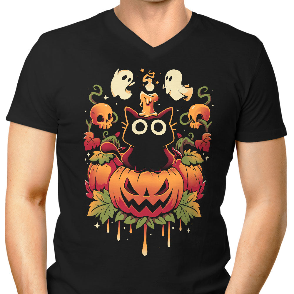Halloween Candle Trick Men's V-Neck - Adult & Kids T-Shirts, Sweatshirts & Hoodies apparel design preview 1