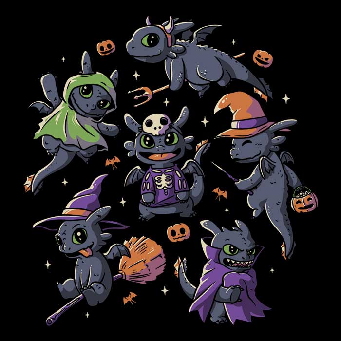 Halloween Dragons Men's Apparel - Adult & Kids T-Shirts, Sweatshirts & Hoodies apparel design preview 2