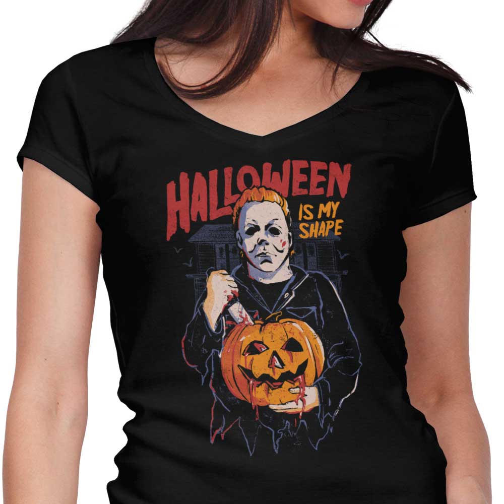 Halloween is My Shape Women's V-Neck - Adult & Kids T-Shirts, Sweatshirts & Hoodies apparel design preview 1