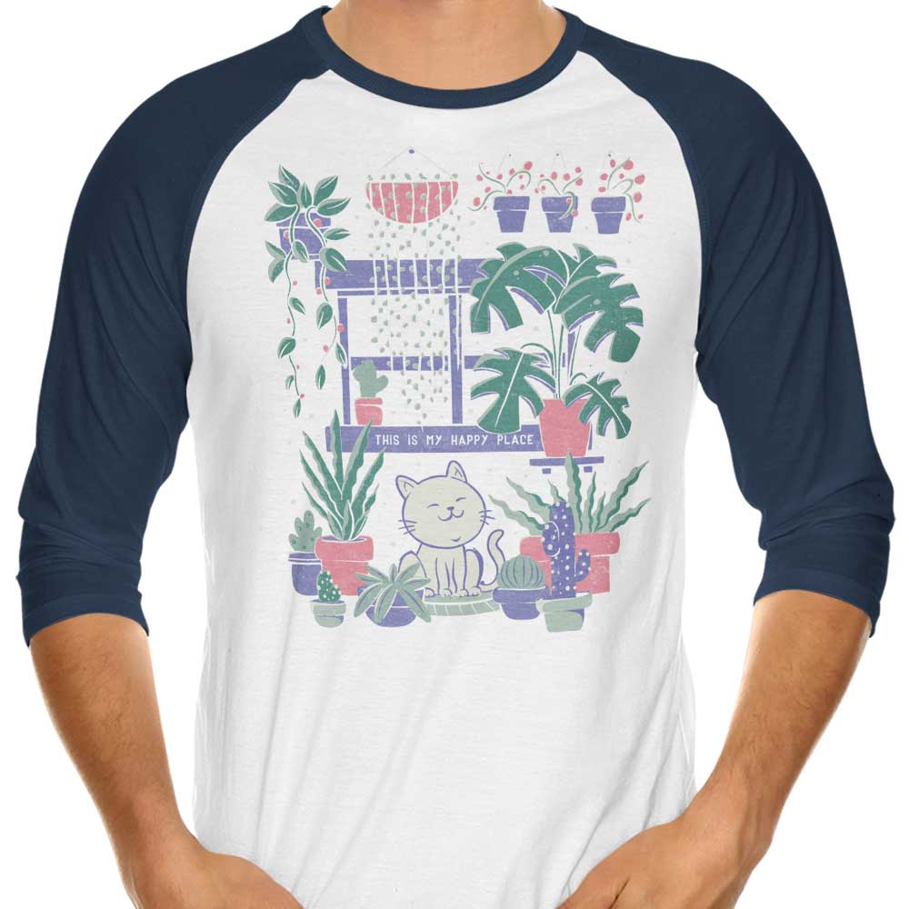 Happy Place 3/4 Sleeve Raglan - Adult & Kids T-Shirts, Sweatshirts & Hoodies apparel design preview 1