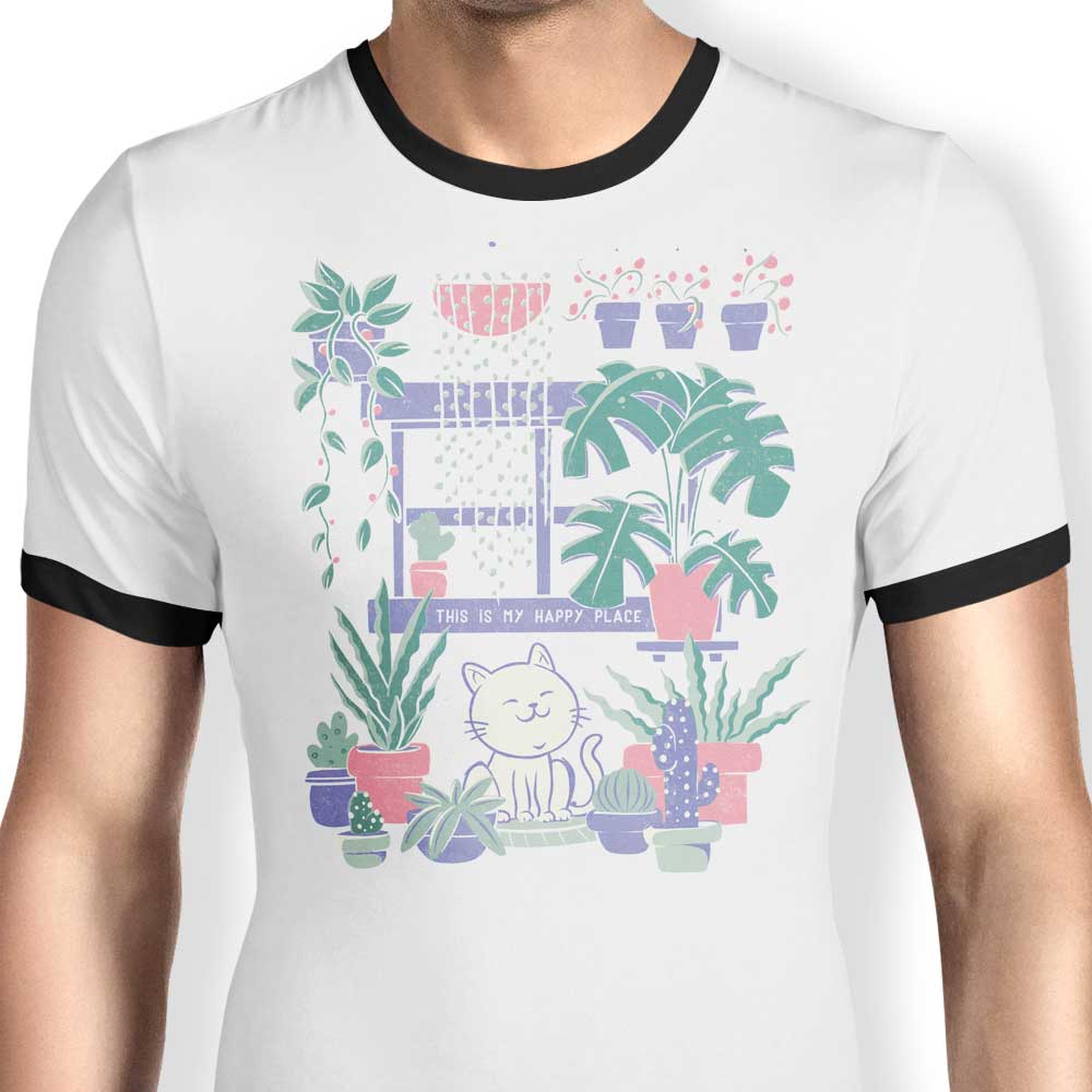 Happy Place Ringer - Adult & Kids T-Shirts, Sweatshirts & Hoodies apparel design preview 1