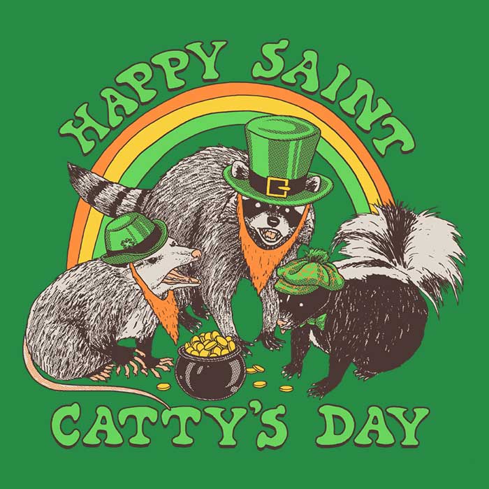 Happy Saint Catty's Day Men's Apparel - Adult & Kids T-Shirts, Sweatshirts & Hoodies apparel design preview 2