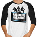 Hardcore Parkour 3/4 Sleeve Raglan - Adult & Kids T-Shirts, Sweatshirts & Hoodies apparel design preview 1