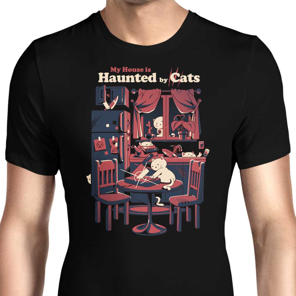 Haunted by Cats Men's Apparel - Adult & Kids T-Shirts, Sweatshirts & Hoodies apparel design preview 1