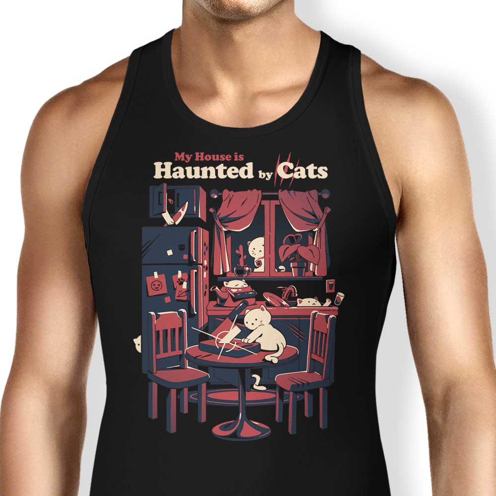 Haunted by Cats Tank Top - Adult & Kids T-Shirts, Sweatshirts & Hoodies apparel design preview 1