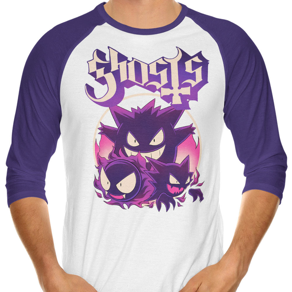 Haunted Ghost 3/4 Sleeve Raglan - Adult & Kids T-Shirts, Sweatshirts & Hoodies apparel design preview 1