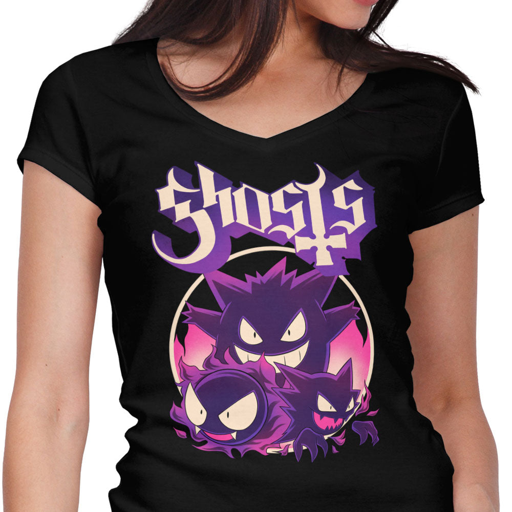 Haunted Ghost Women's V-Neck - Adult & Kids T-Shirts, Sweatshirts & Hoodies apparel design preview 1
