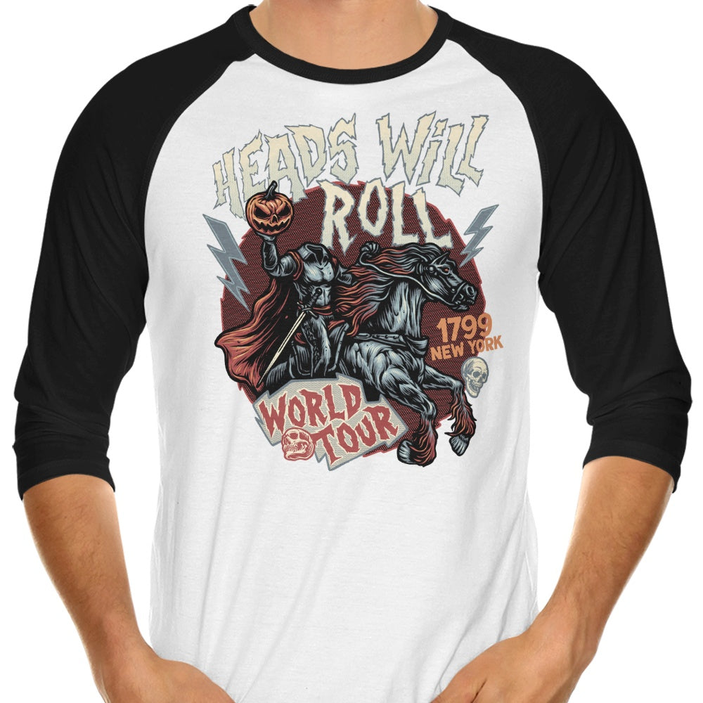 Heads Will Roll 3/4 Sleeve Raglan - Adult & Kids T-Shirts, Sweatshirts & Hoodies apparel design preview 1