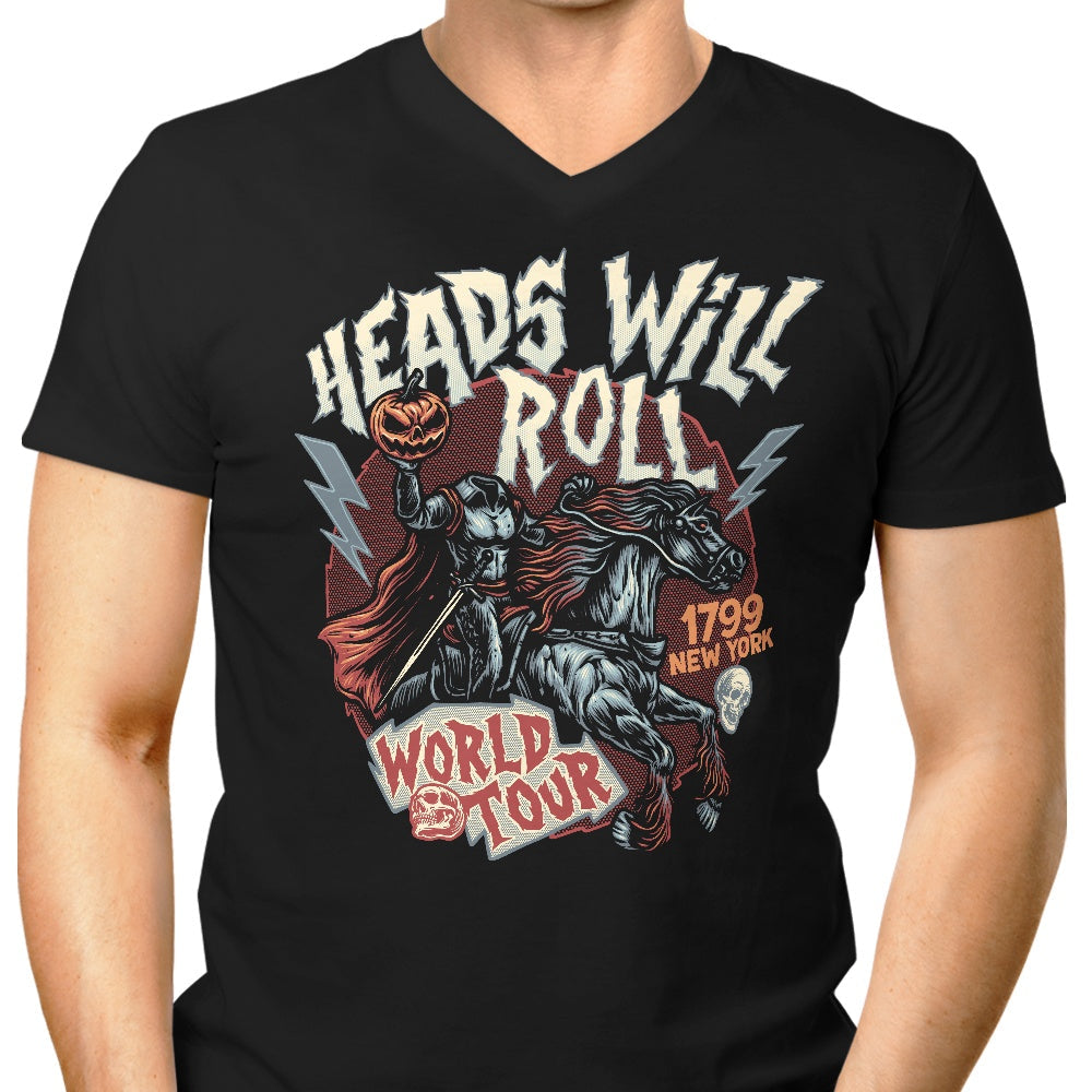 Heads Will Roll Men's V-Neck - Adult & Kids T-Shirts, Sweatshirts & Hoodies apparel design preview 1