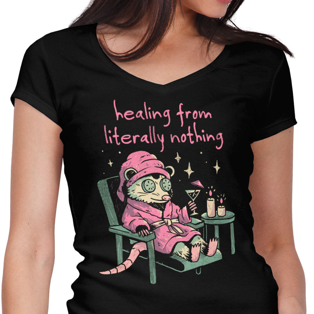 Healing From Nothing Women's V-Neck - Adult & Kids T-Shirts, Sweatshirts & Hoodies apparel design preview 1