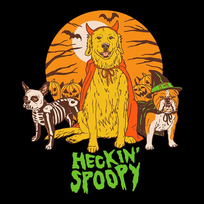 Heckin Spoopy - Adult & Kids T-Shirts, Sweatshirts & Hoodies apparel design preview 2