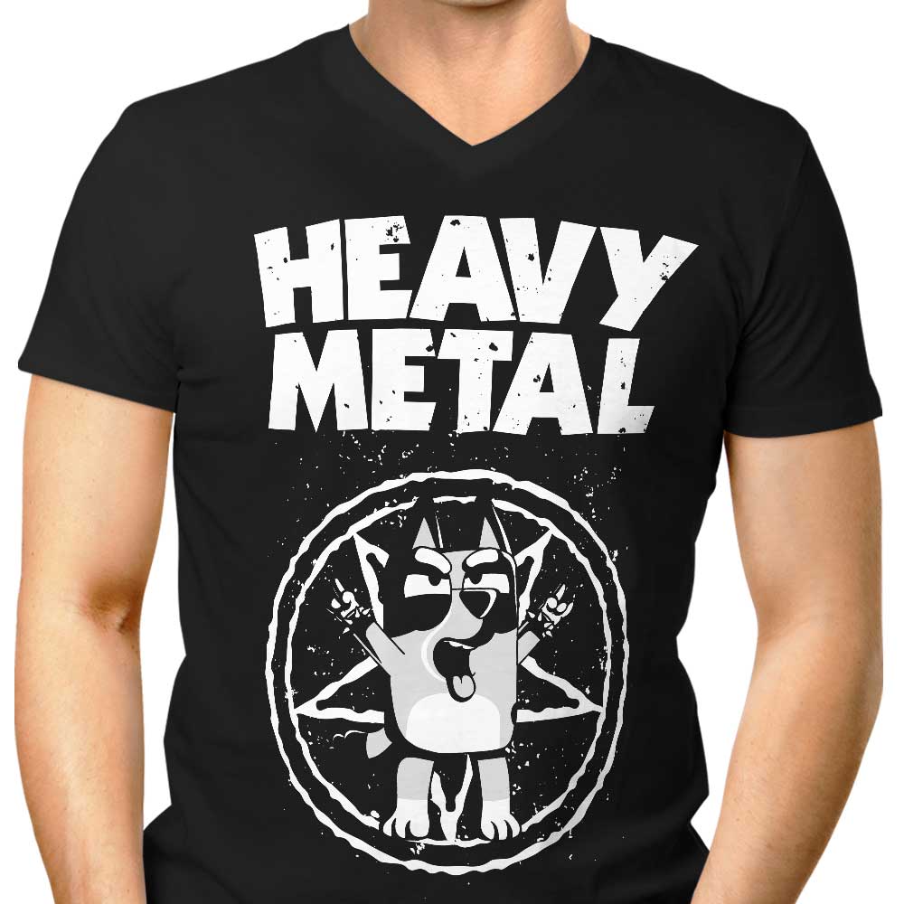 Heeler Metal Men's V-Neck - Adult & Kids T-Shirts, Sweatshirts & Hoodies apparel design preview 1