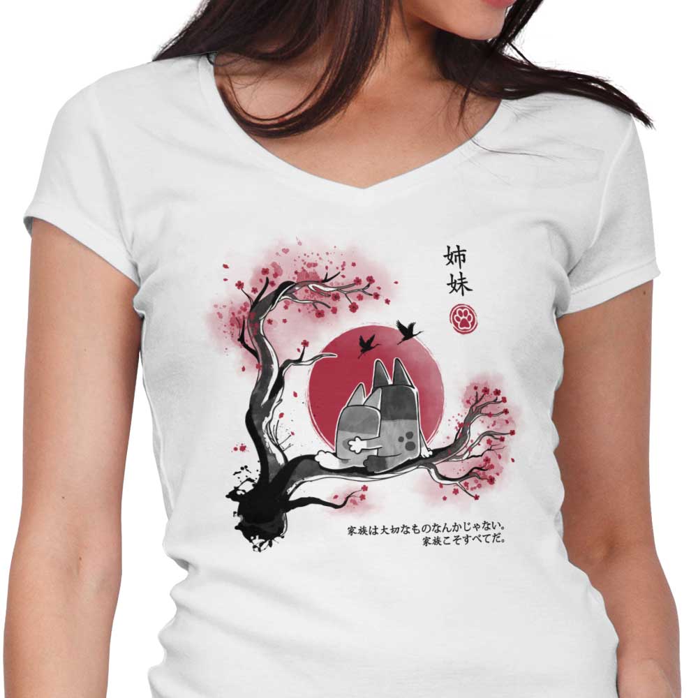 Heeler Sumi-e Women's V-Neck - Adult & Kids T-Shirts, Sweatshirts & Hoodies apparel design preview 1