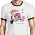 Heeler Sumi-e Ringer - Adult & Kids T-Shirts, Sweatshirts & Hoodies apparel design preview 1