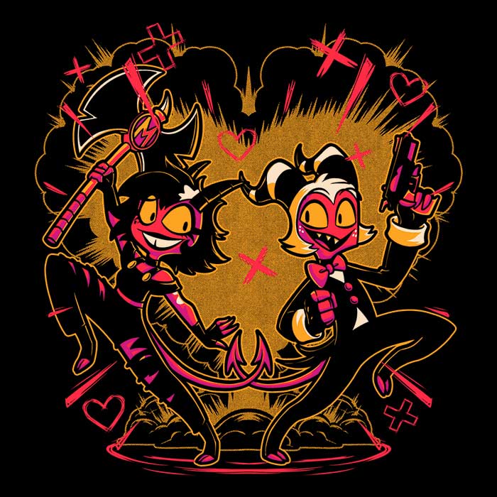 Hell Couple Coasters - Adult & Kids T-Shirts, Sweatshirts & Hoodies apparel design preview 1