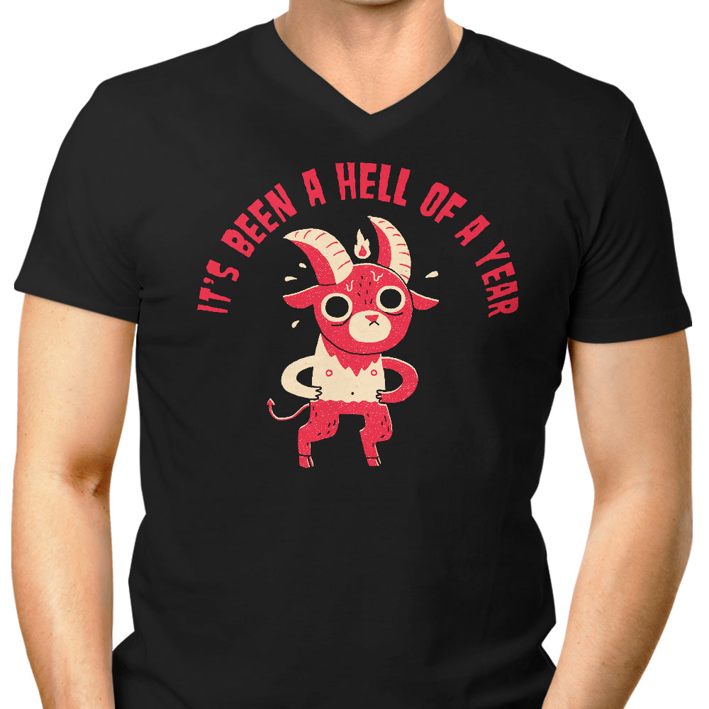 Hell of a Year Men's V-Neck - Adult & Kids T-Shirts, Sweatshirts & Hoodies apparel design preview 1