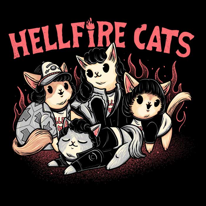 Hellfire Cats Coasters - Adult & Kids T-Shirts, Sweatshirts & Hoodies apparel design preview 1