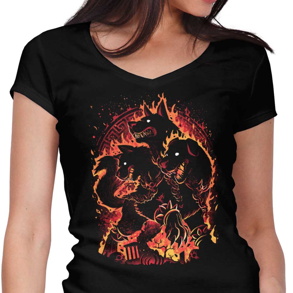 Hellhound Unleashed Women's V-Neck - Adult & Kids T-Shirts, Sweatshirts & Hoodies apparel design preview 1