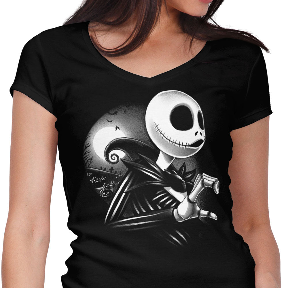 Her Skeleton Women's V-Neck - Adult & Kids T-Shirts, Sweatshirts & Hoodies apparel design preview 1