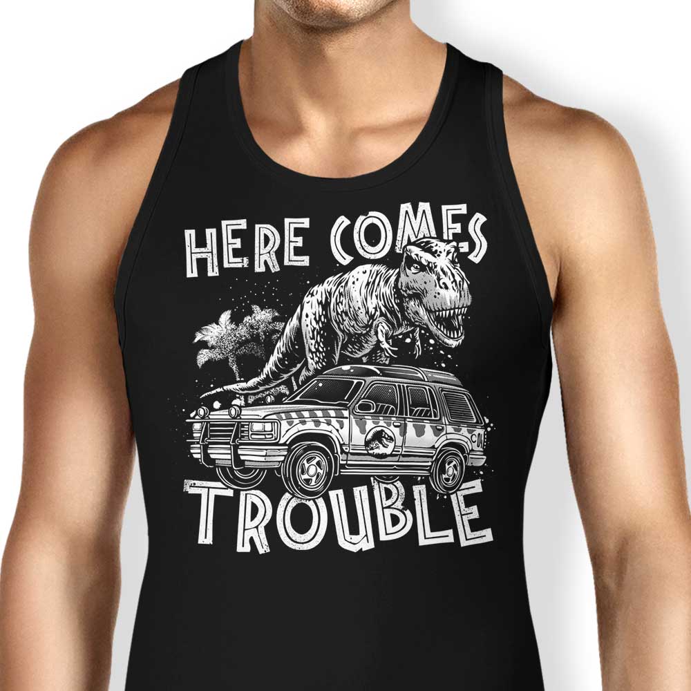 Here Comes Trouble Tank Top - Adult & Kids T-Shirts, Sweatshirts & Hoodies apparel design preview 1