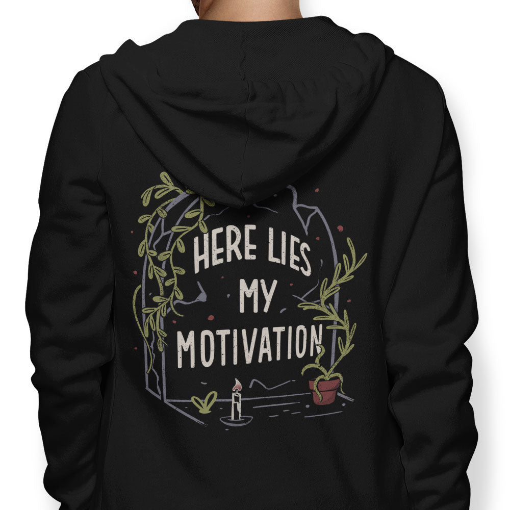 Here Lies My Motivation - Adult & Kids T-Shirts, Sweatshirts & Hoodies apparel design preview 1