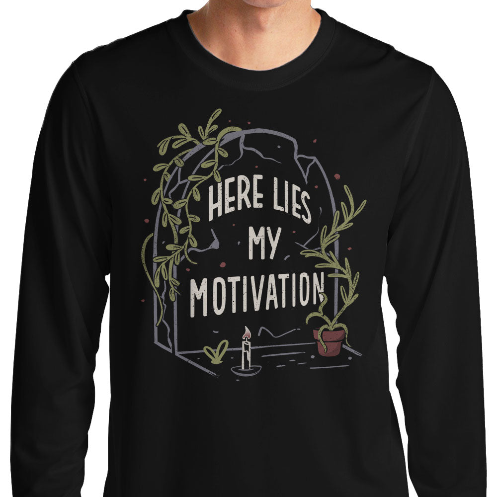Here Lies My Motivation - Adult & Kids T-Shirts, Sweatshirts & Hoodies apparel design preview 1