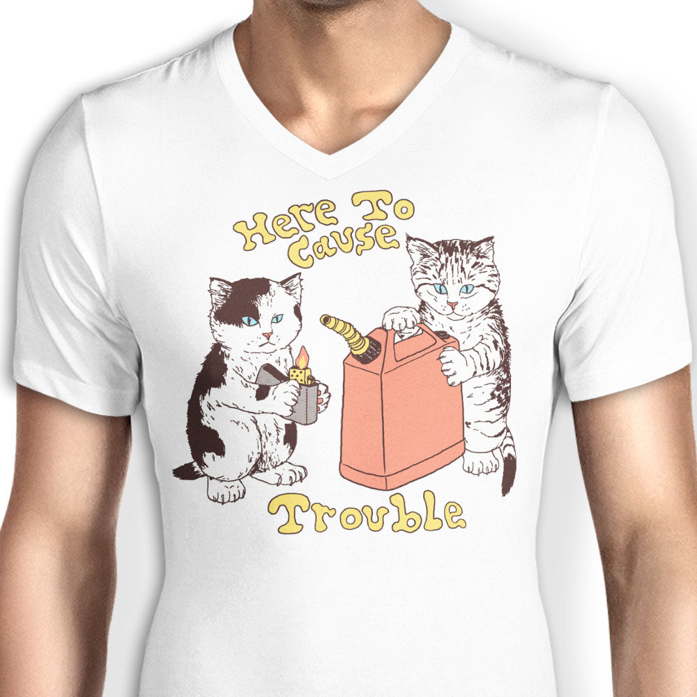 Here to Cause Trouble Men's V-Neck - Adult & Kids T-Shirts, Sweatshirts & Hoodies apparel design preview 2
