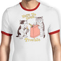 Here to Cause Trouble Ringer - Adult & Kids T-Shirts, Sweatshirts & Hoodies apparel design preview 1